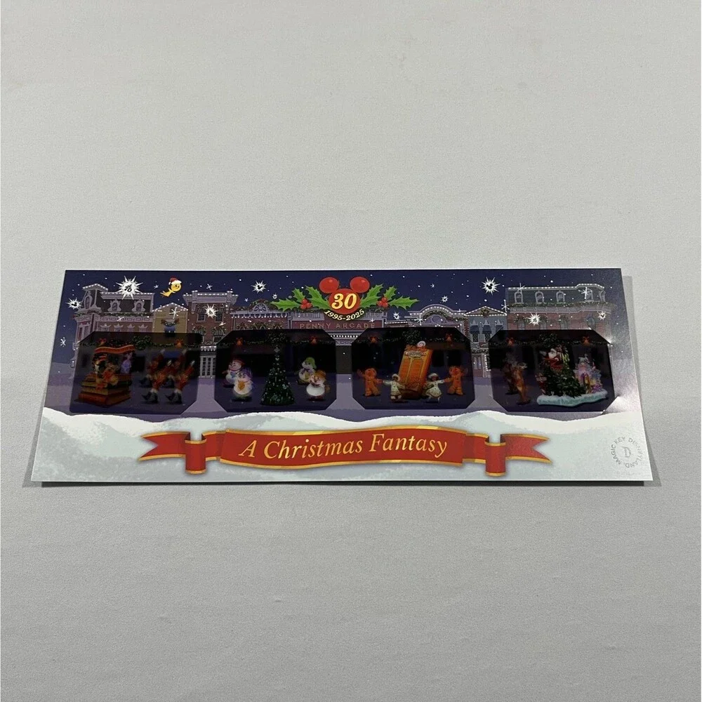 Disneyland 30 Years Christmas Fantasy Parade Magic Key Lenticular Complete Set